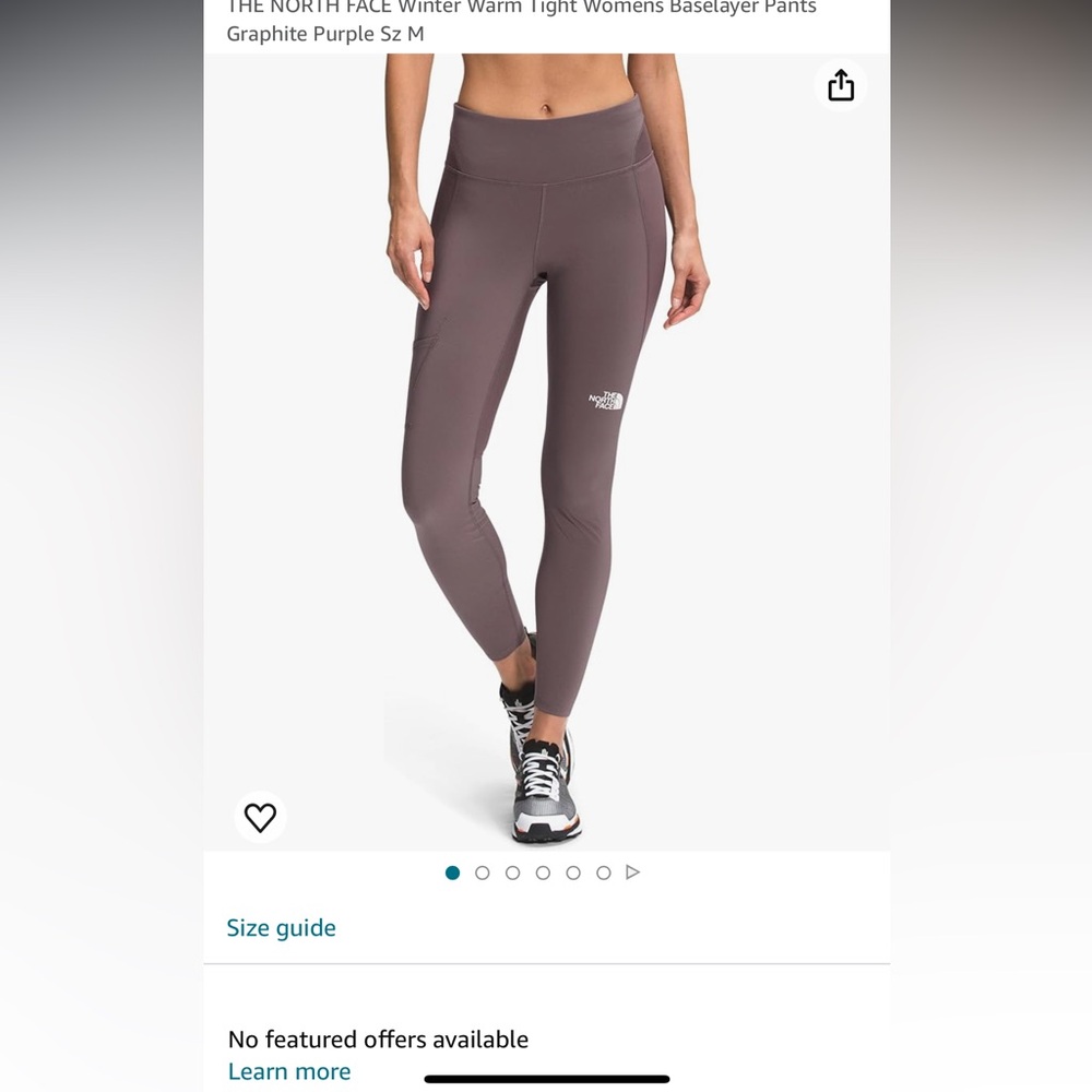 THE NORTH FACE Winter Warm Tight Womens Baselayer Pants Graphite Purple Sz S